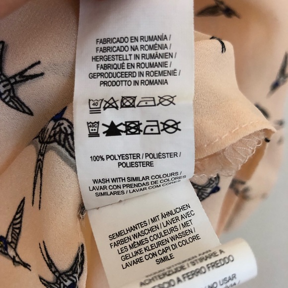 Atmosphere Sheer Pink Bird Blouse 8 - Picture 6 of 6